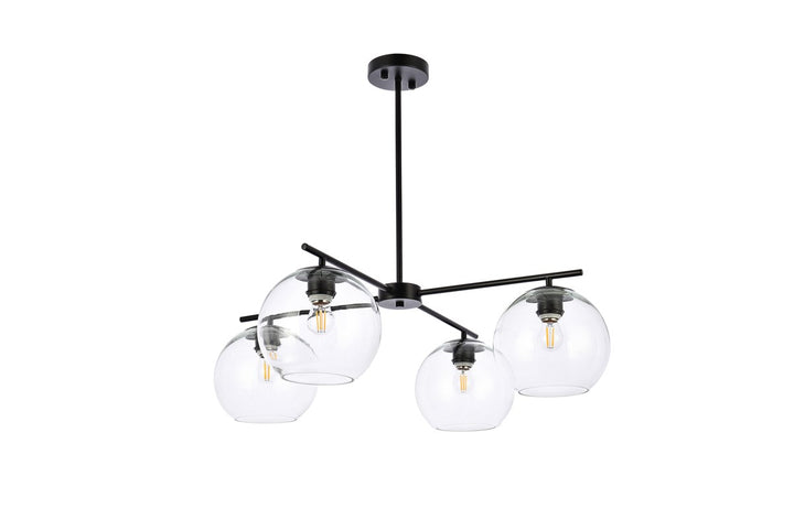 4 Lights Black Pendant