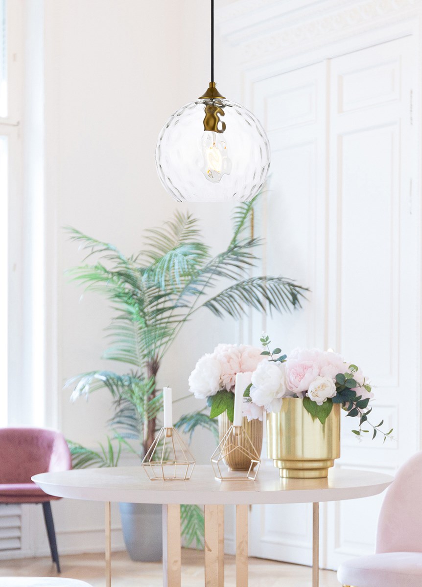 10 Inch Light Brass Pendant