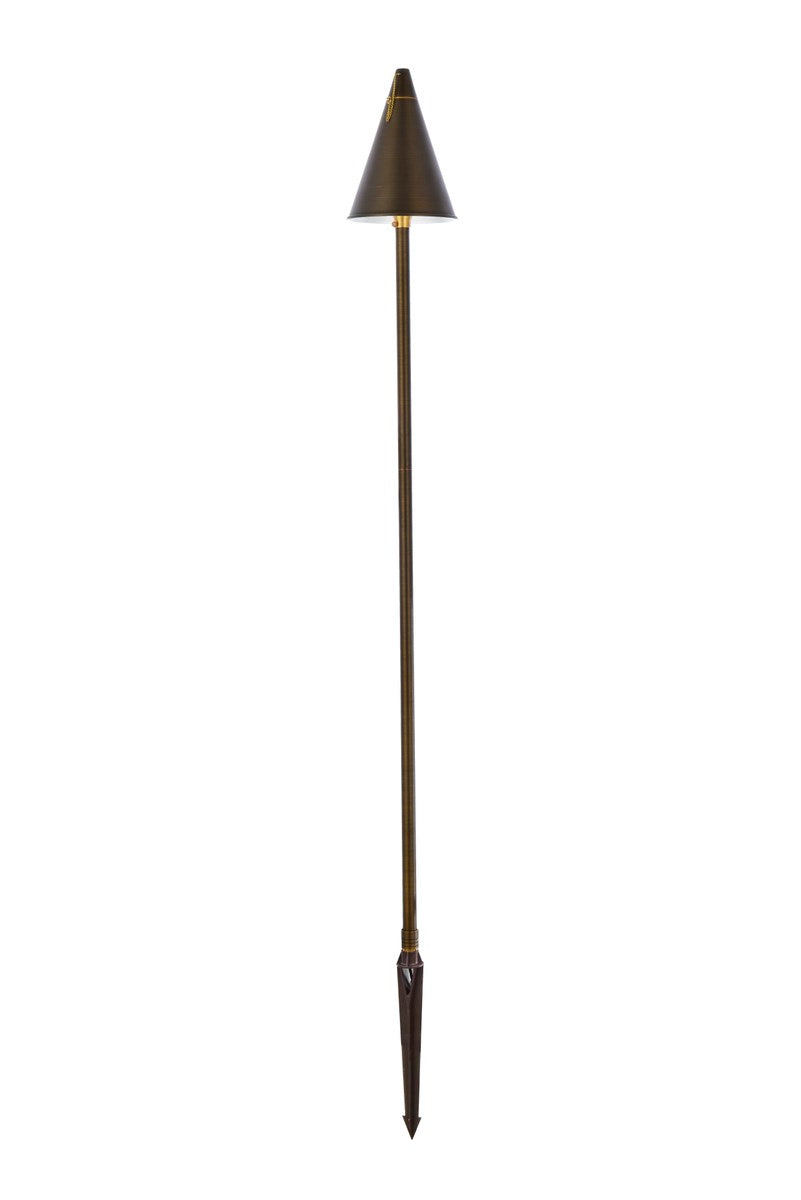 Outdoor Cast Brass Torch Path Light D:8in H:61in by Elitco Lighting