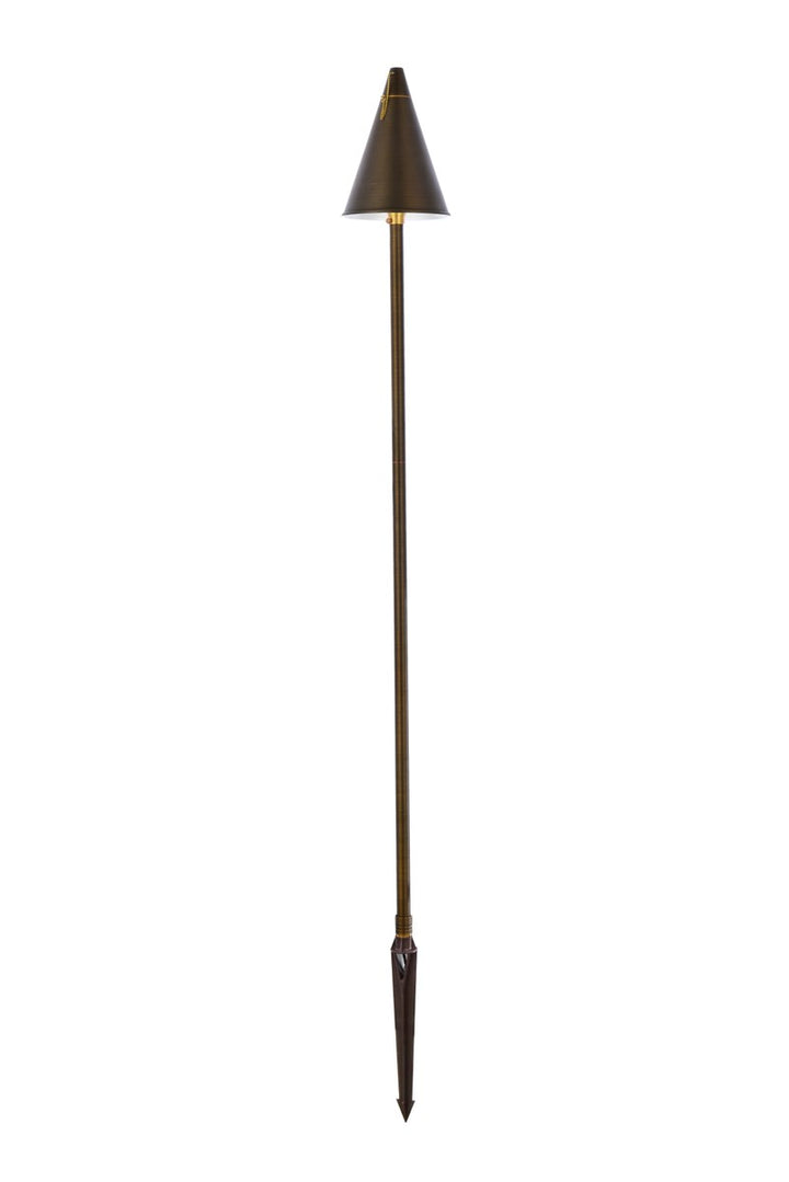 Outdoor Cast Brass Torch Path Light D:8in H:61in by Elitco Lighting