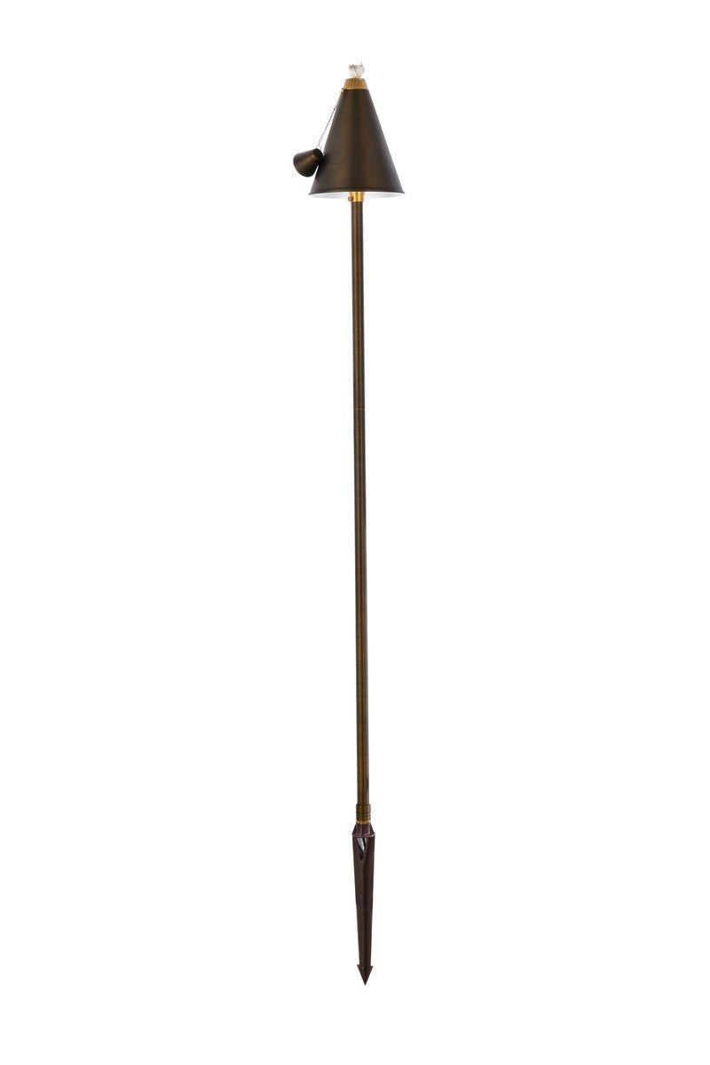 Outdoor Cast Brass Torch Path Light D:8in H:61in