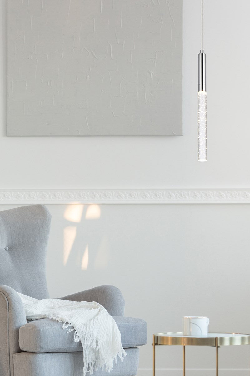 1 Light Chrome Pendant