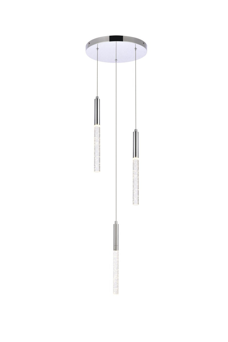 3 Lights Chrome Pendant by Elegant Lighting