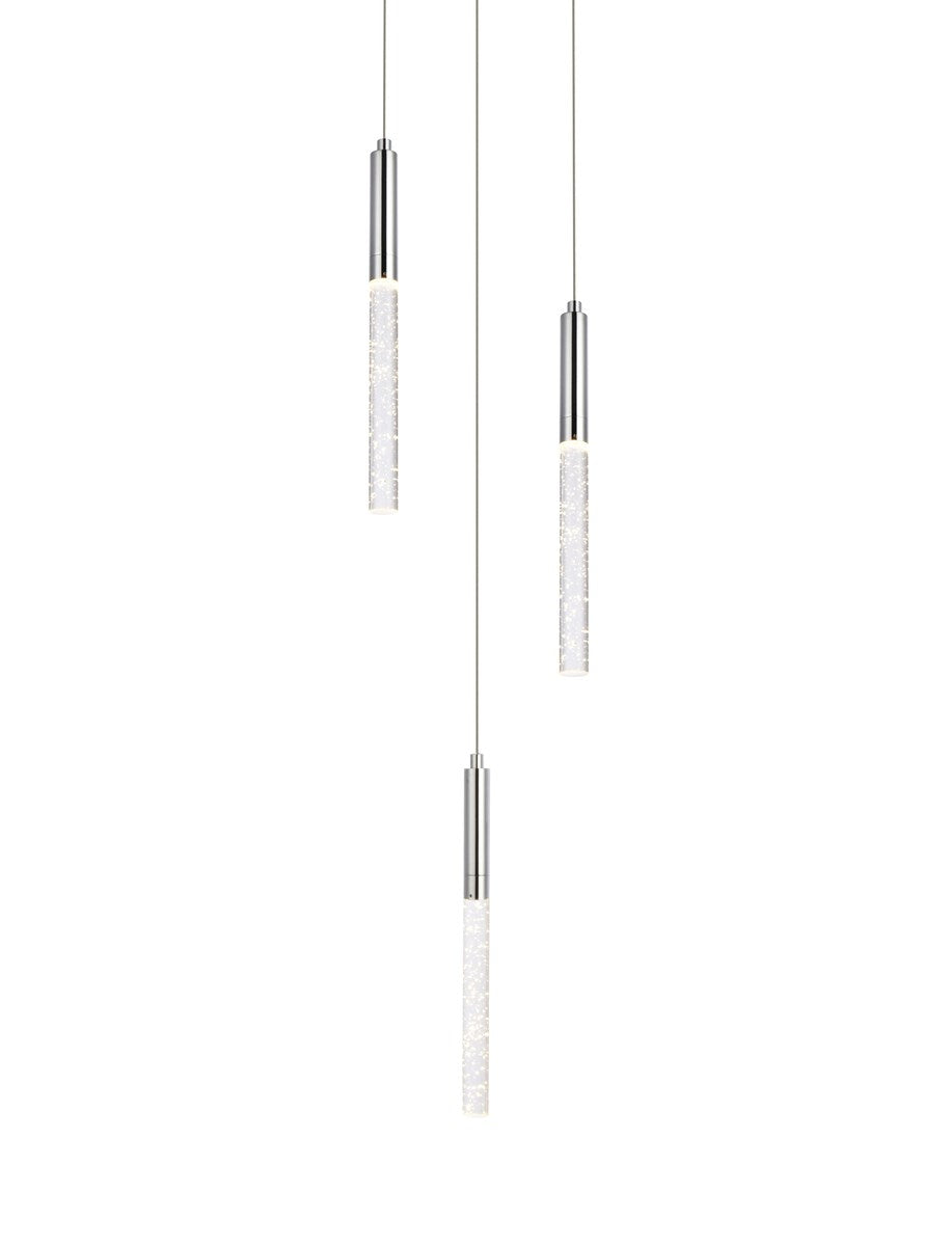 3 Lights Chrome Pendant