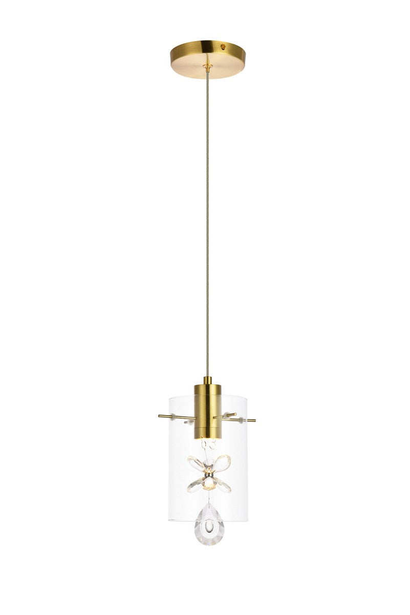1 Light Gold Pendant by Elegant Lighting