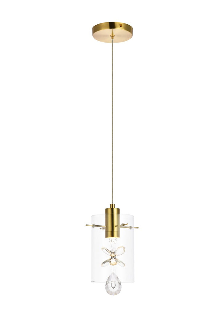 1 Light Gold Pendant by Elegant Lighting