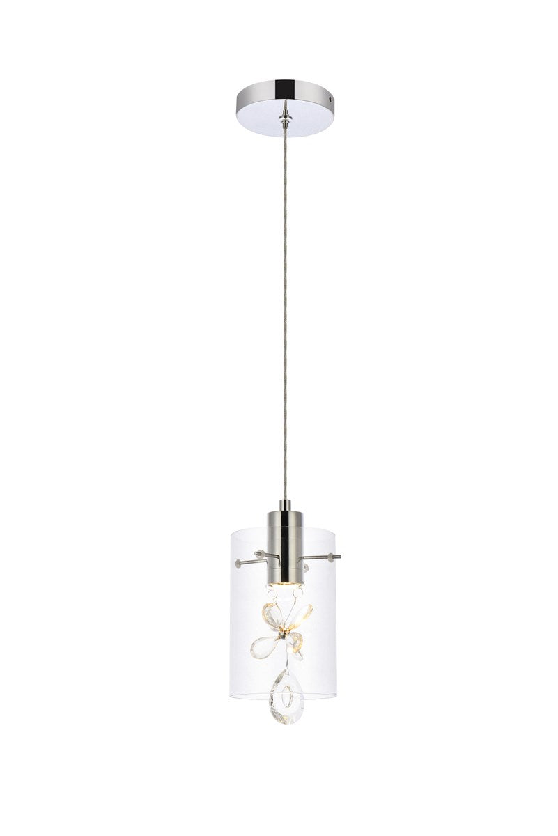 1 Light Chrome Pendant by Elegant Lighting