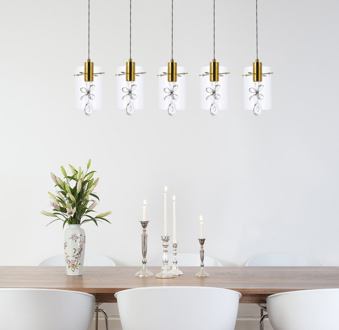5 Lights Gold Pendant