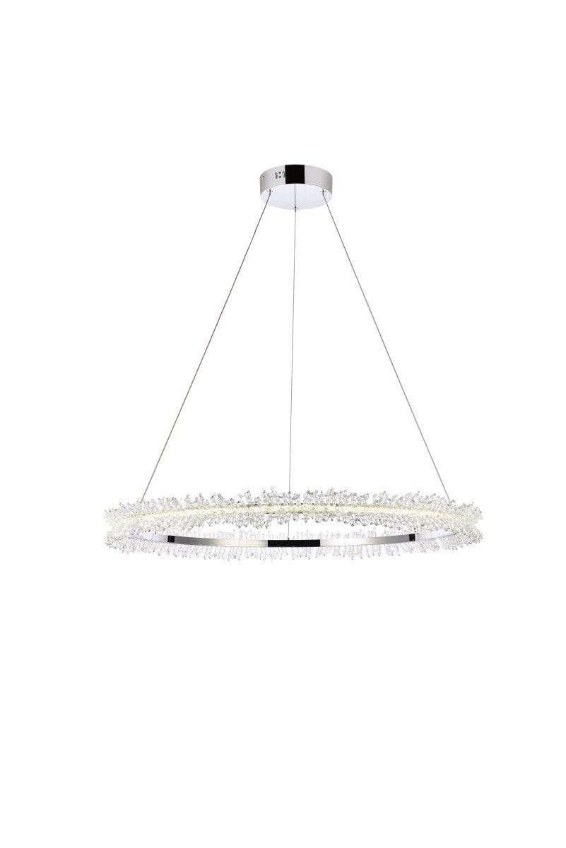 Led 34 Inch Chrome Pendant by Elegant Lighting