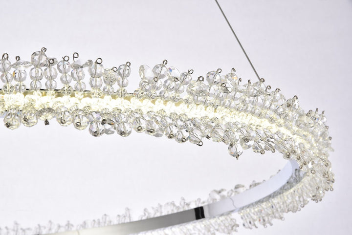 Led 34 Inch Chrome Pendant
