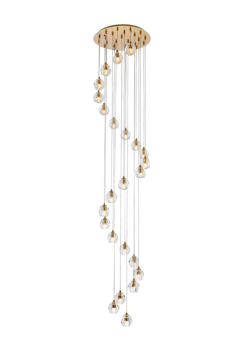 24 Lights Gold Pendant by Elegant Lighting