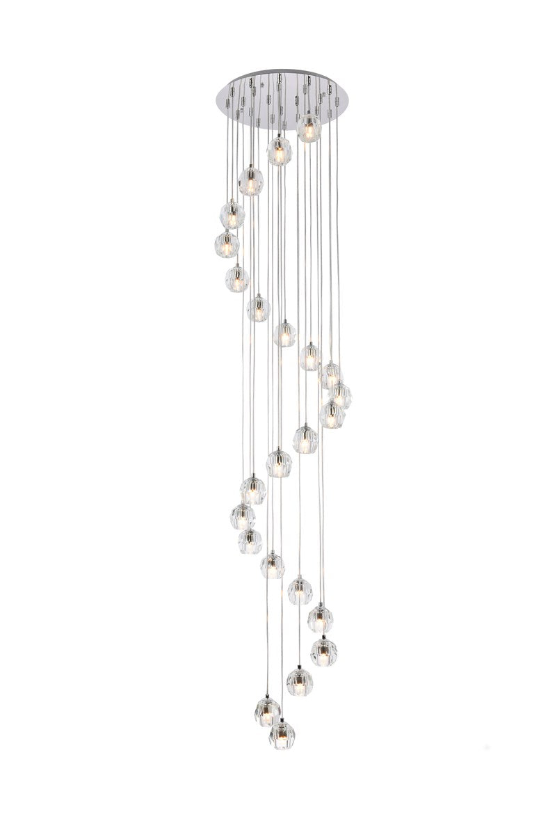 24 Lights Chrome Pendant by Elegant Lighting