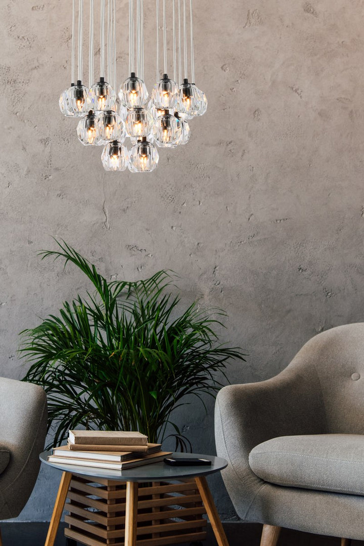 24 Lights Black Pendant