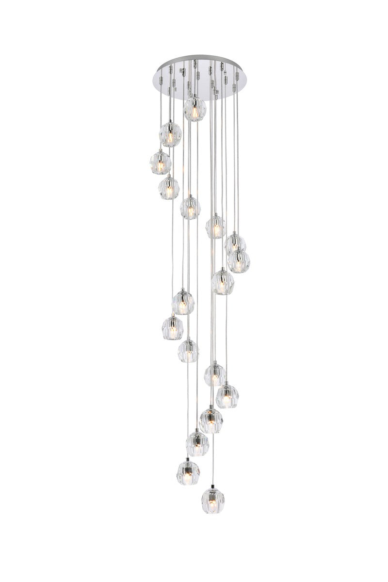 18 Lights Chrome Pendant by Elegant Lighting