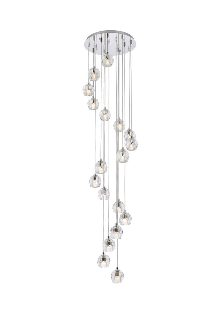 18 Lights Chrome Pendant by Elegant Lighting