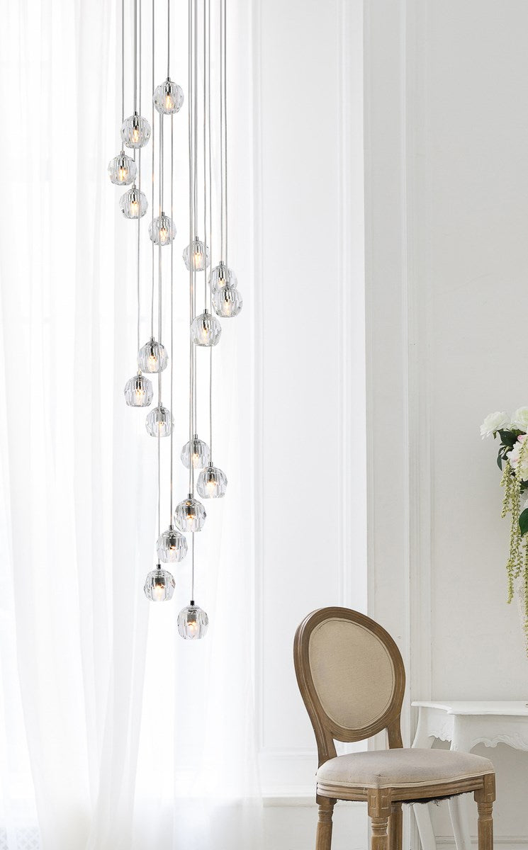 18 Lights Chrome Pendant