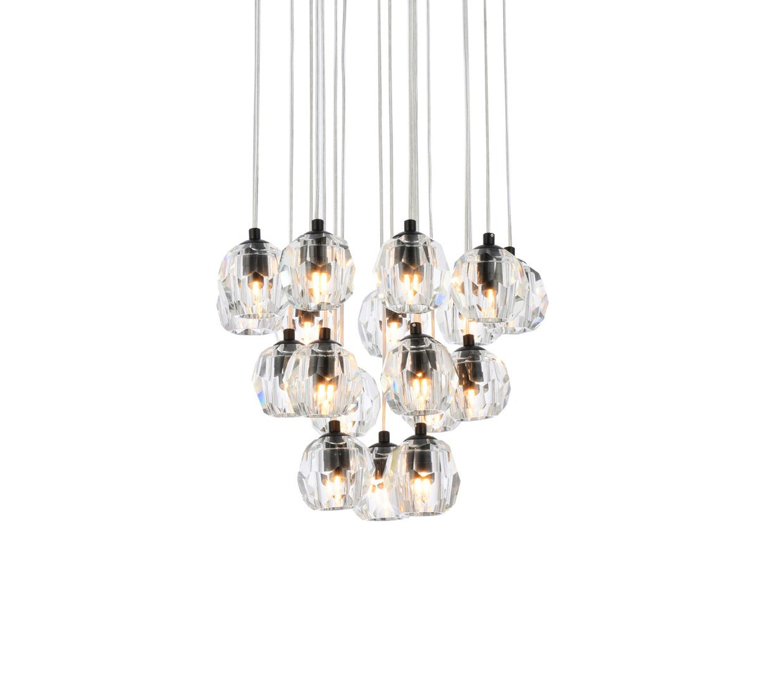 18 Lights Black Pendant