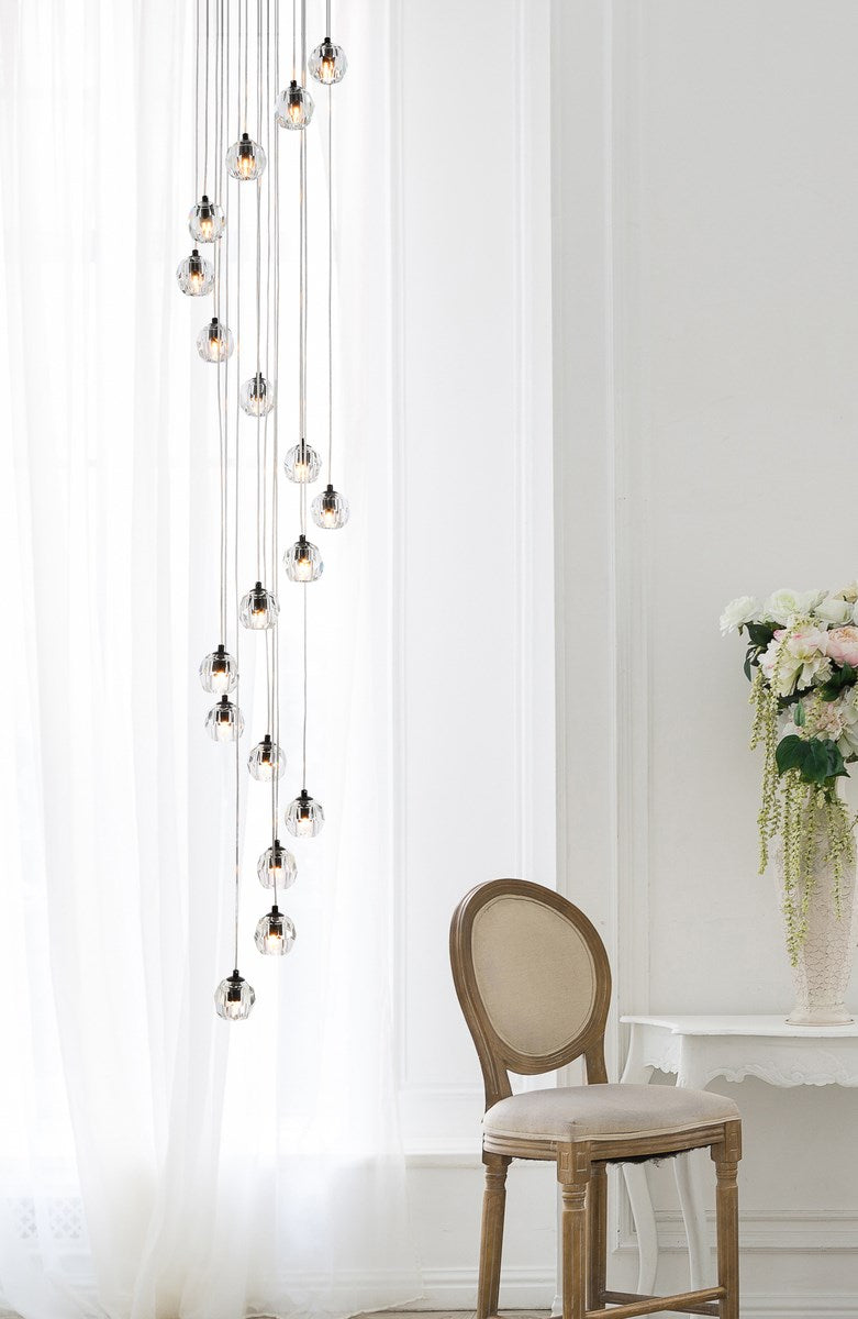 18 Lights Black Pendant