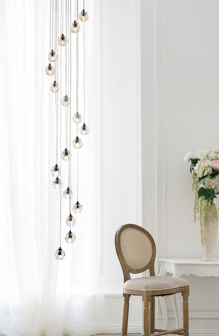 18 Lights Black Pendant