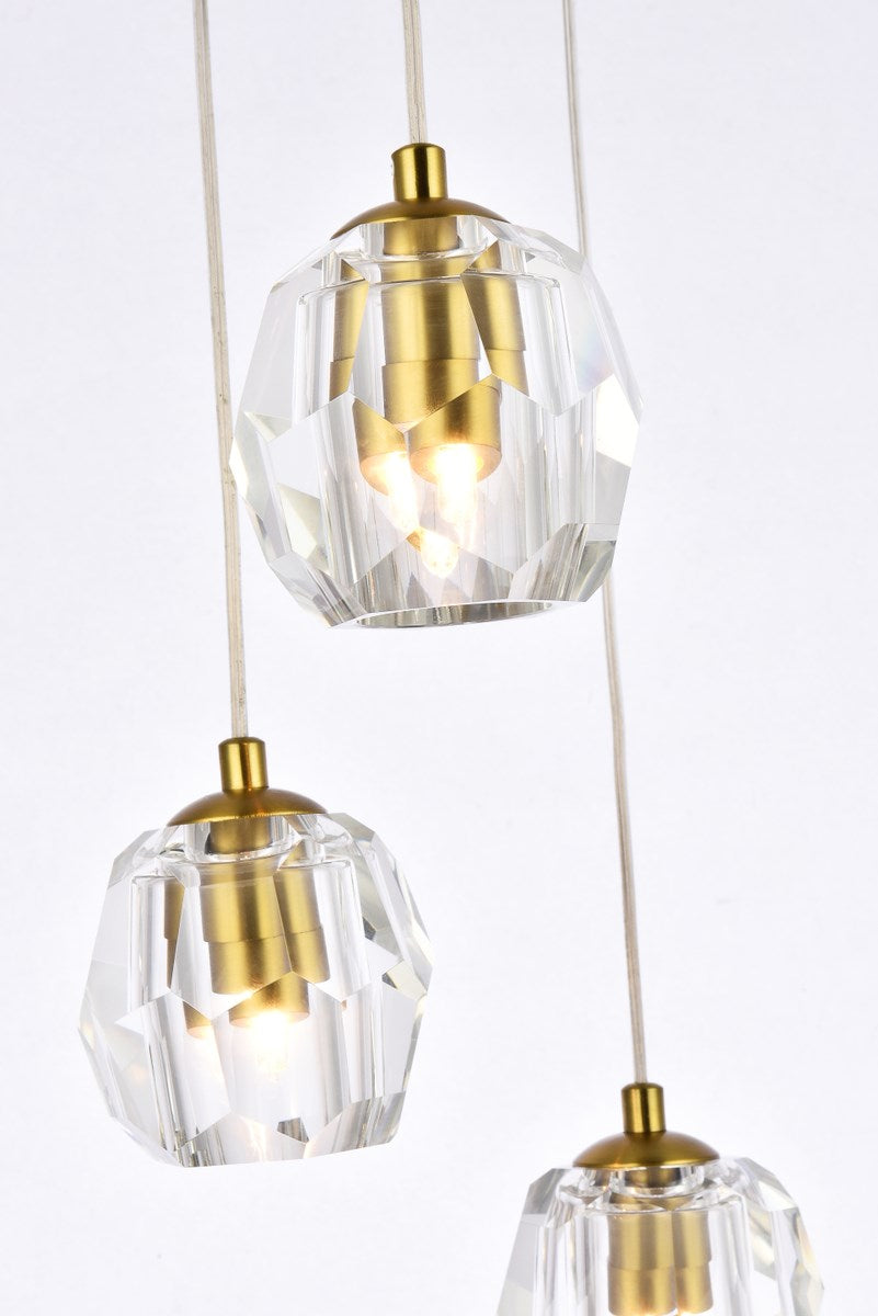 5 Lights Gold Pendant