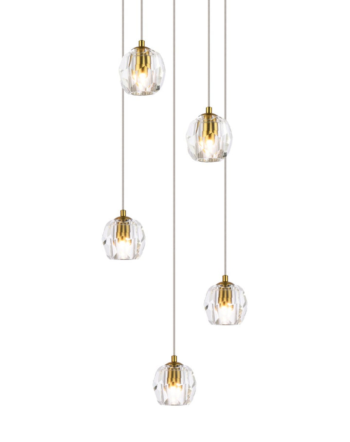 5 Lights Gold Pendant