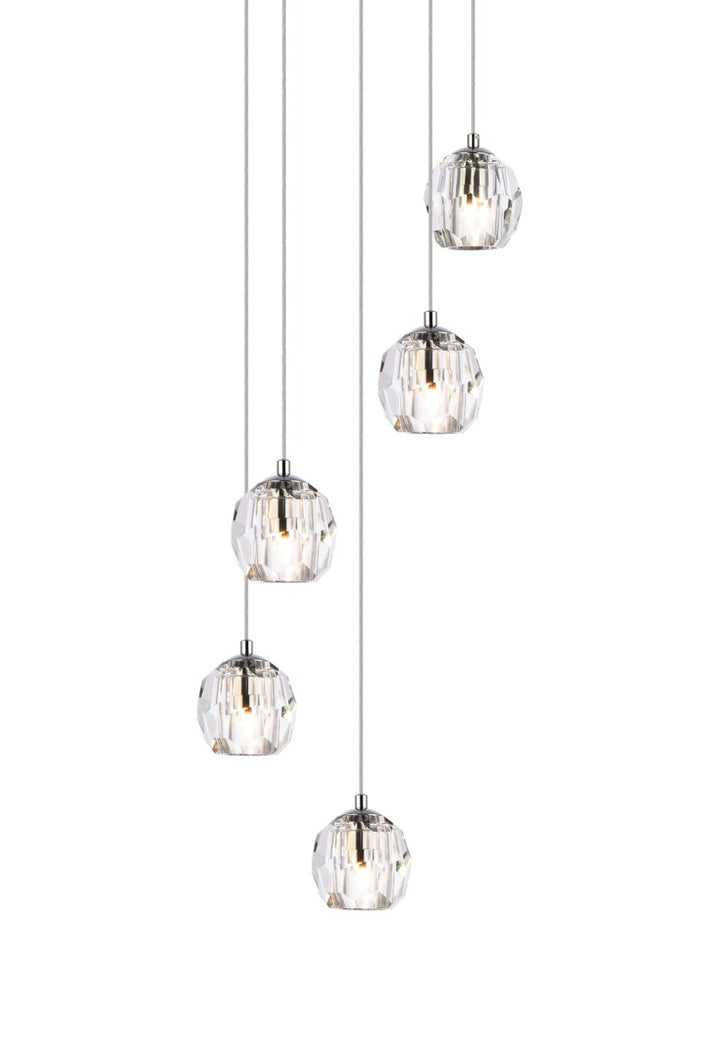 5 Lights Chrome Pendant