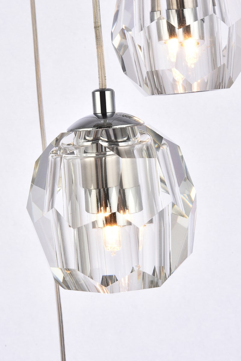 5 Lights Chrome Pendant
