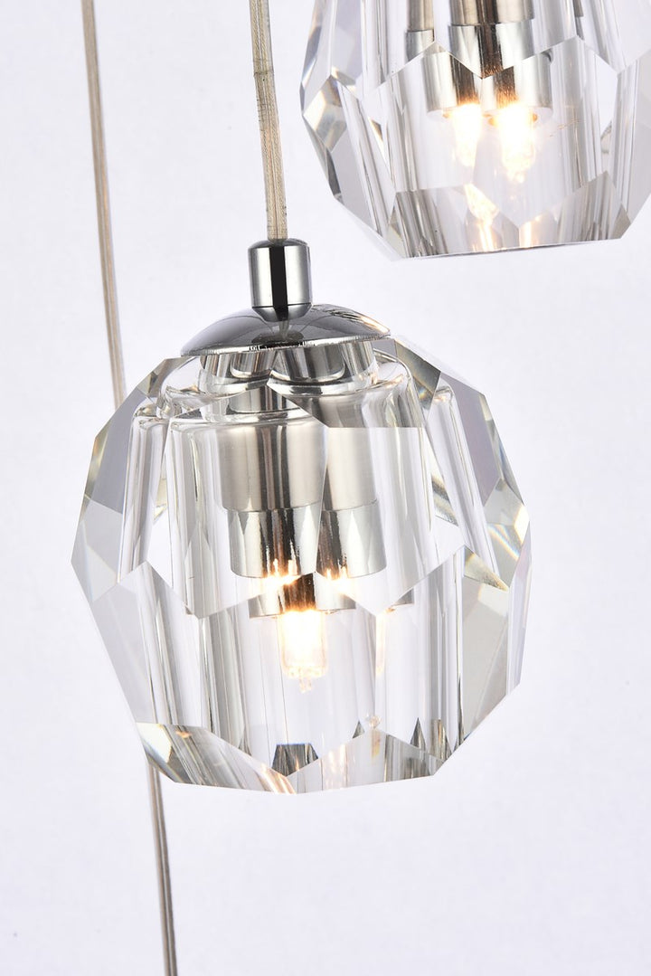 5 Lights Chrome Pendant