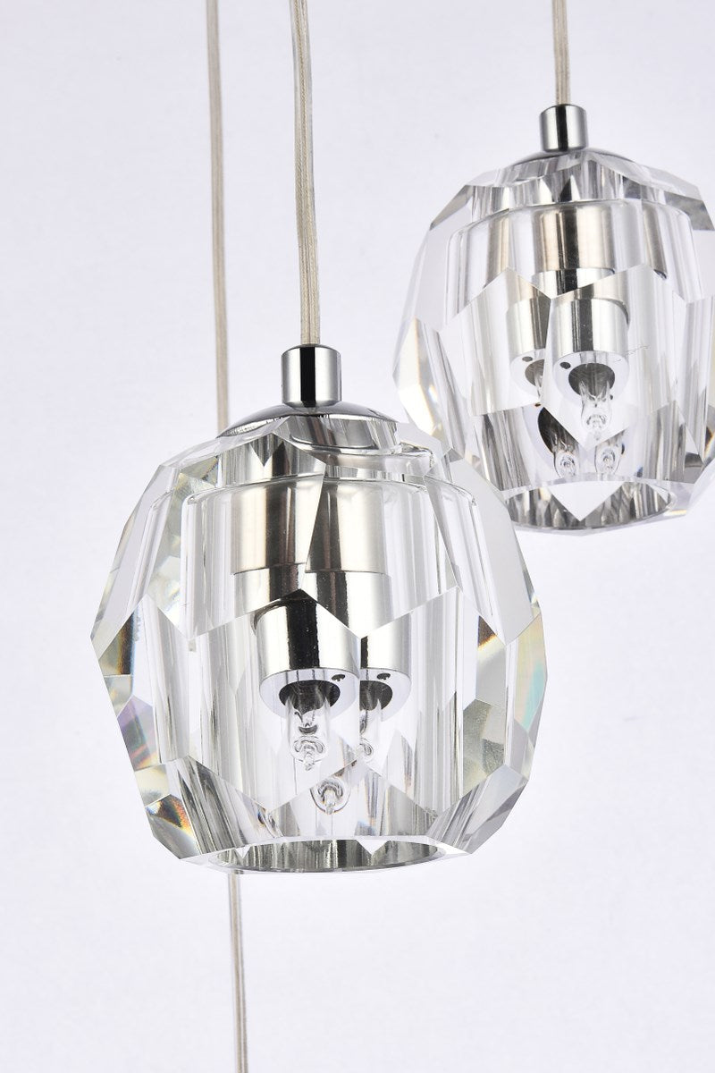 5 Lights Chrome Pendant