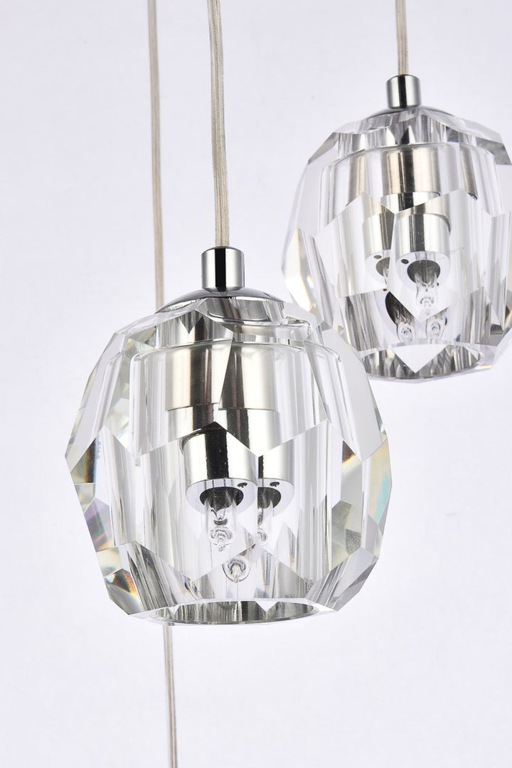 5 Lights Chrome Pendant