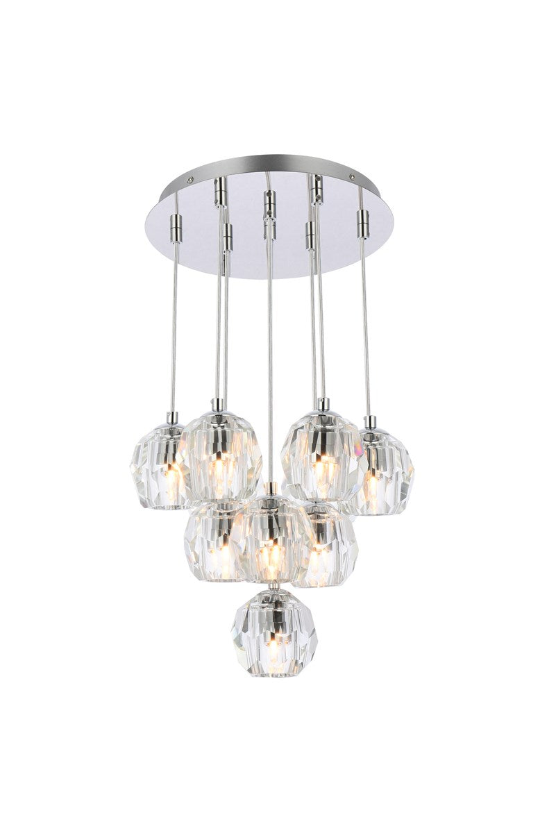 10 Lights Chrome Pendant