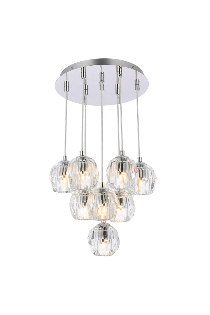 10 Lights Chrome Pendant