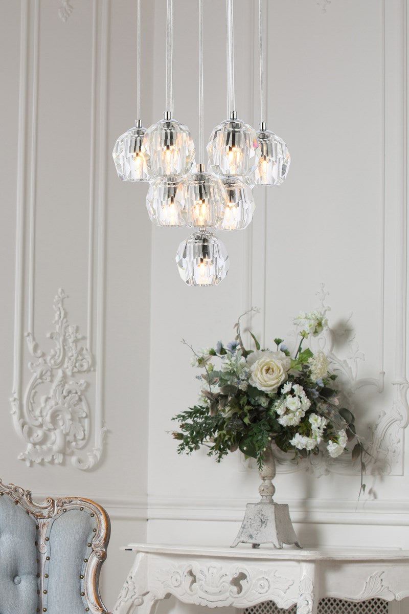 10 Lights Chrome Pendant