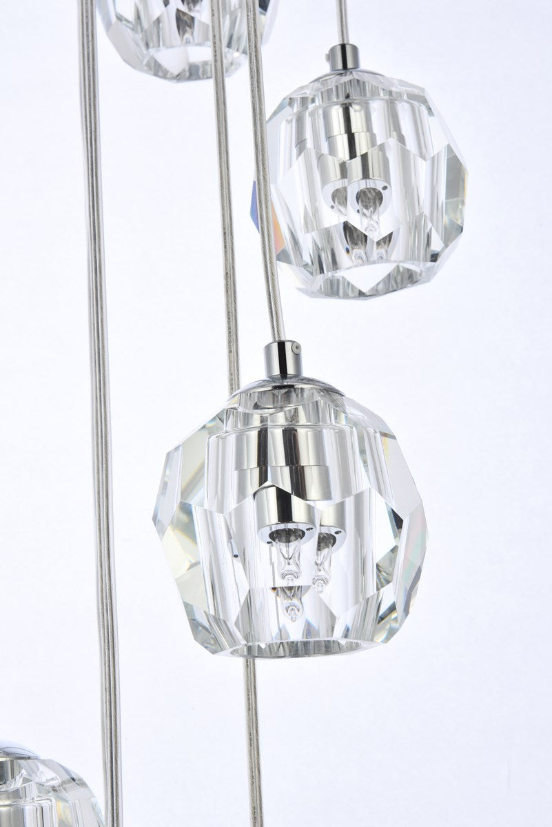 10 Lights Chrome Pendant