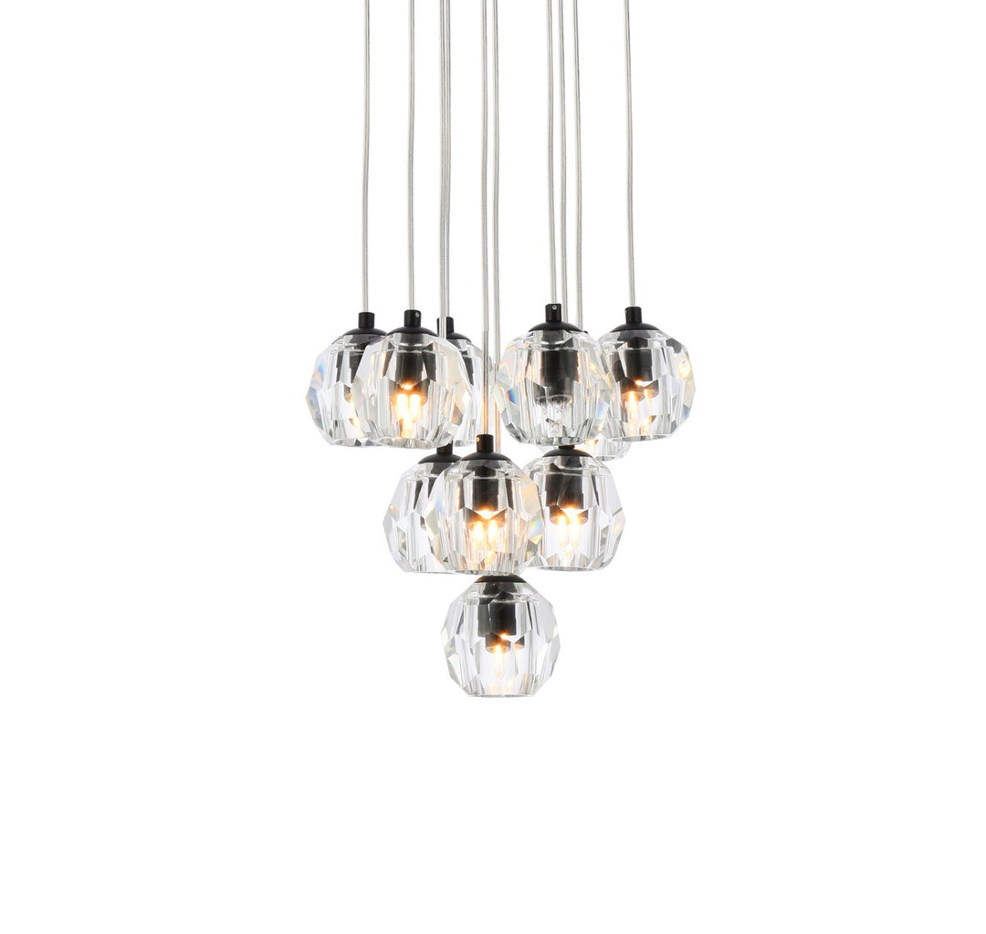 10 Lights Black Pendant