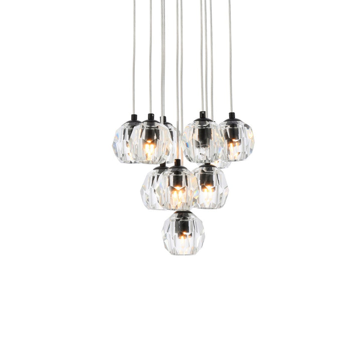 10 Lights Black Pendant