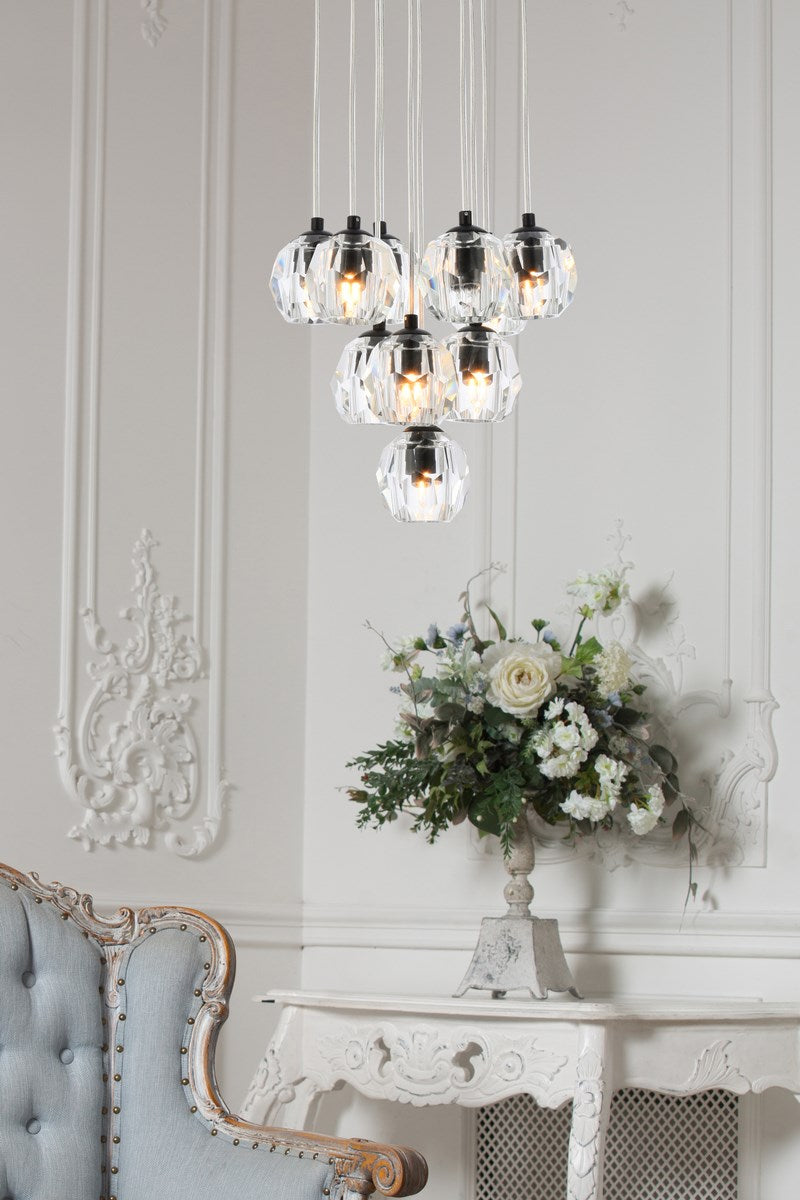 10 Lights Black Pendant