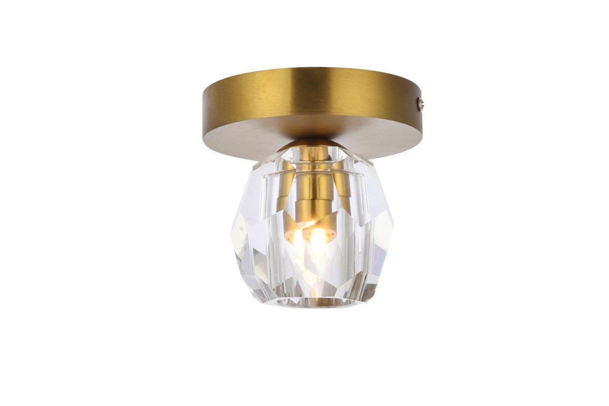 1 Light Gold Flush Mount by Elegant Lighting