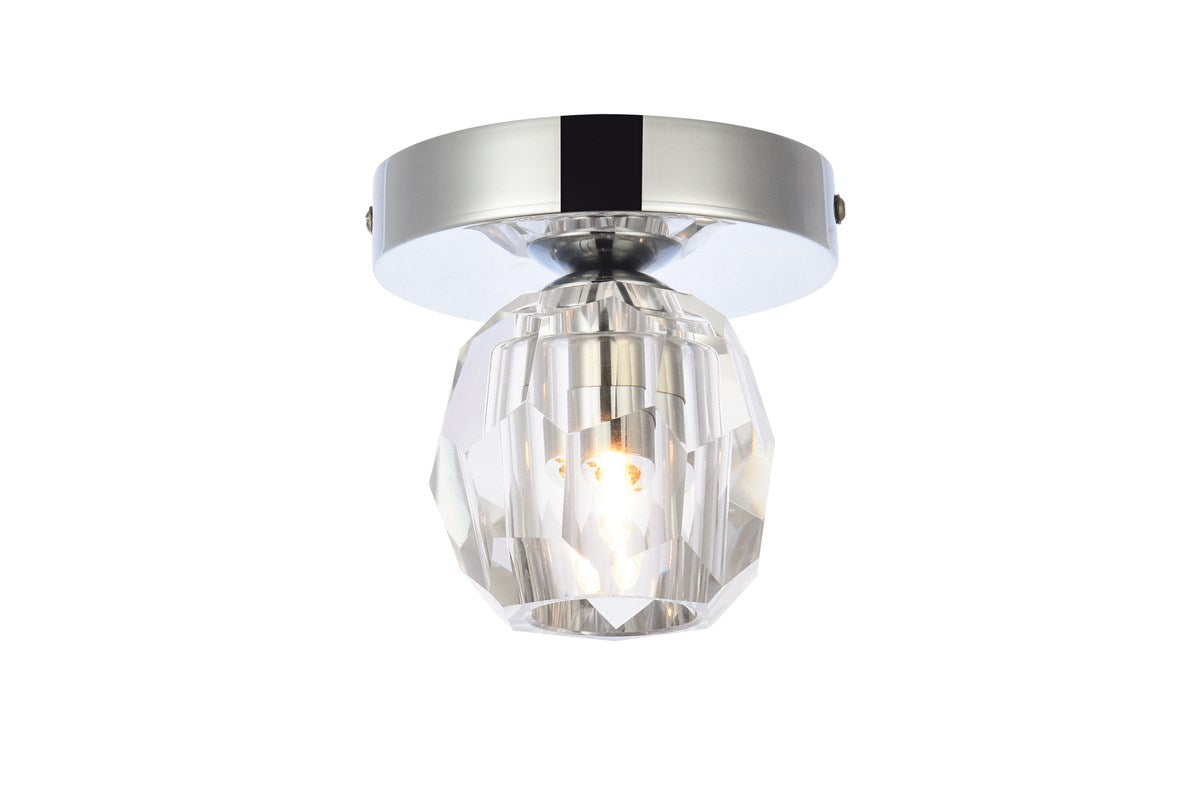 1 Light Chrome Flush Mount by Elegant Lighting