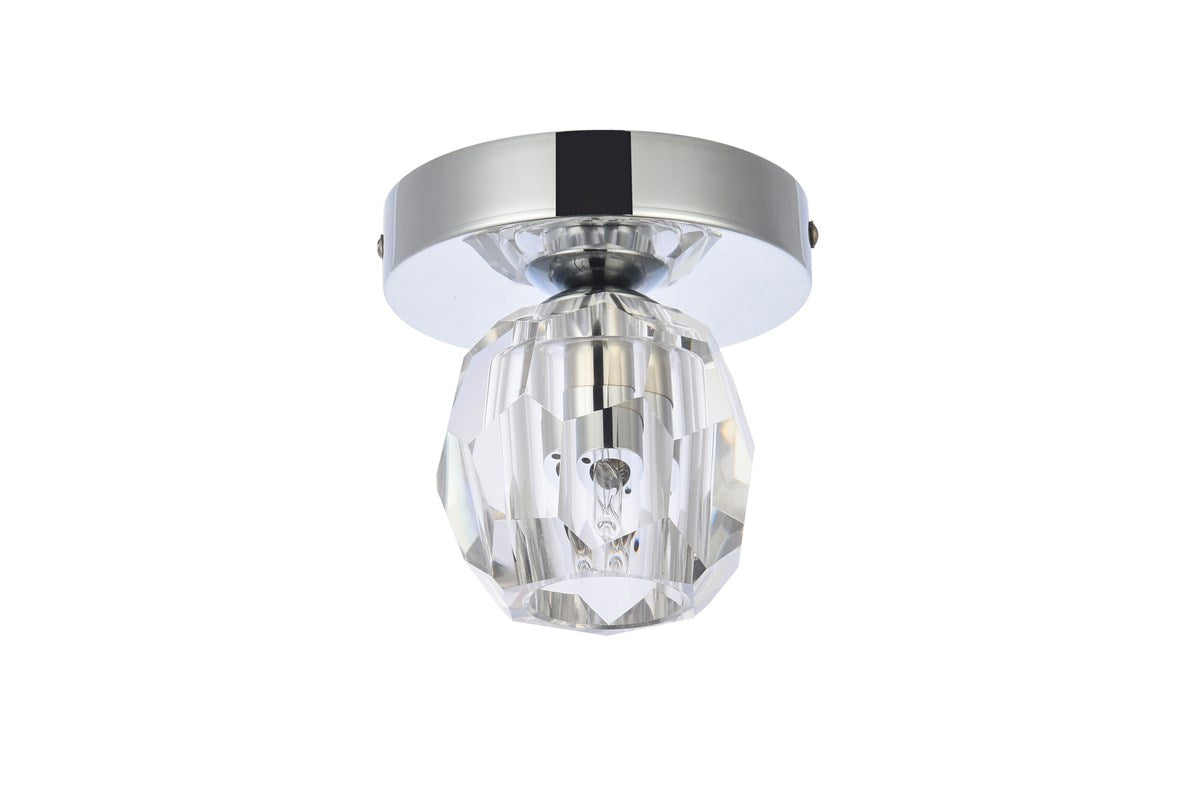 1 Light Chrome Flush Mount