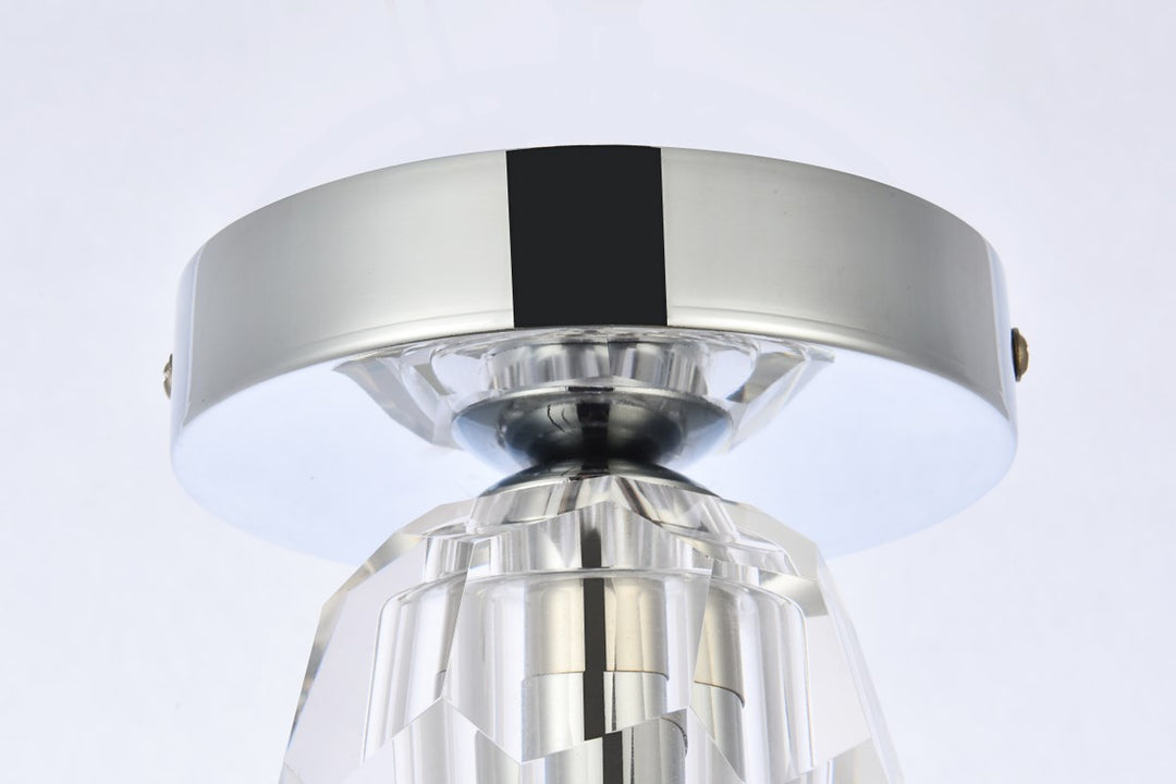 1 Light Chrome Flush Mount