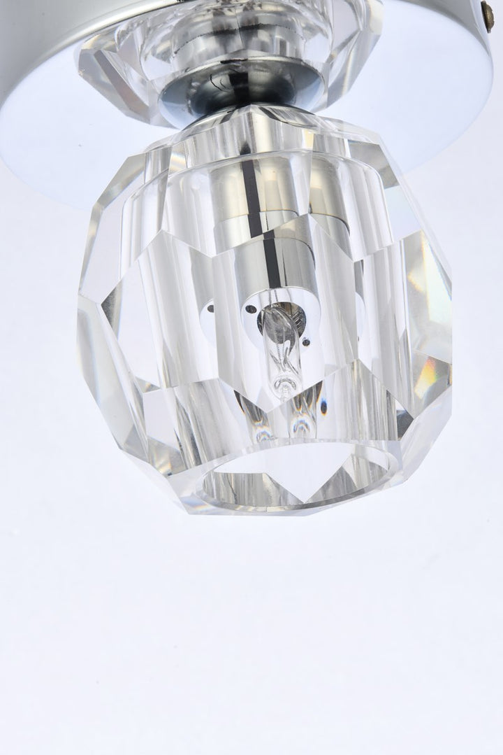 1 Light Chrome Flush Mount
