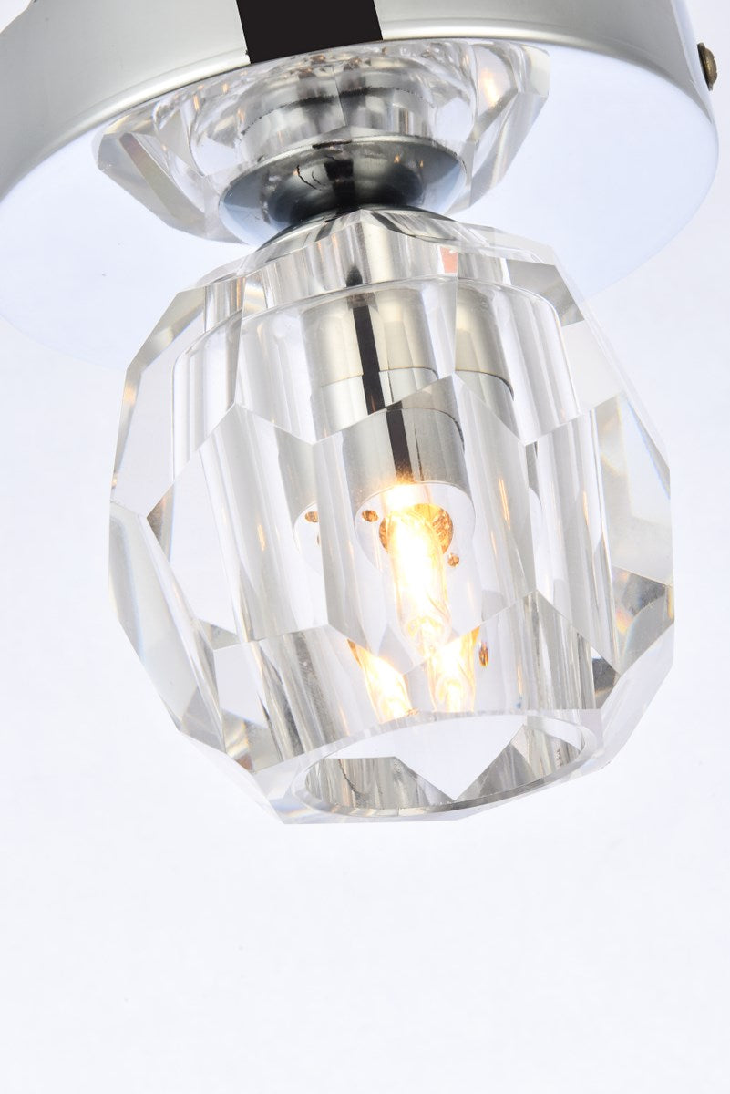 1 Light Chrome Flush Mount