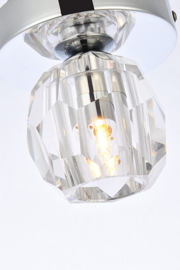 1 Light Chrome Flush Mount