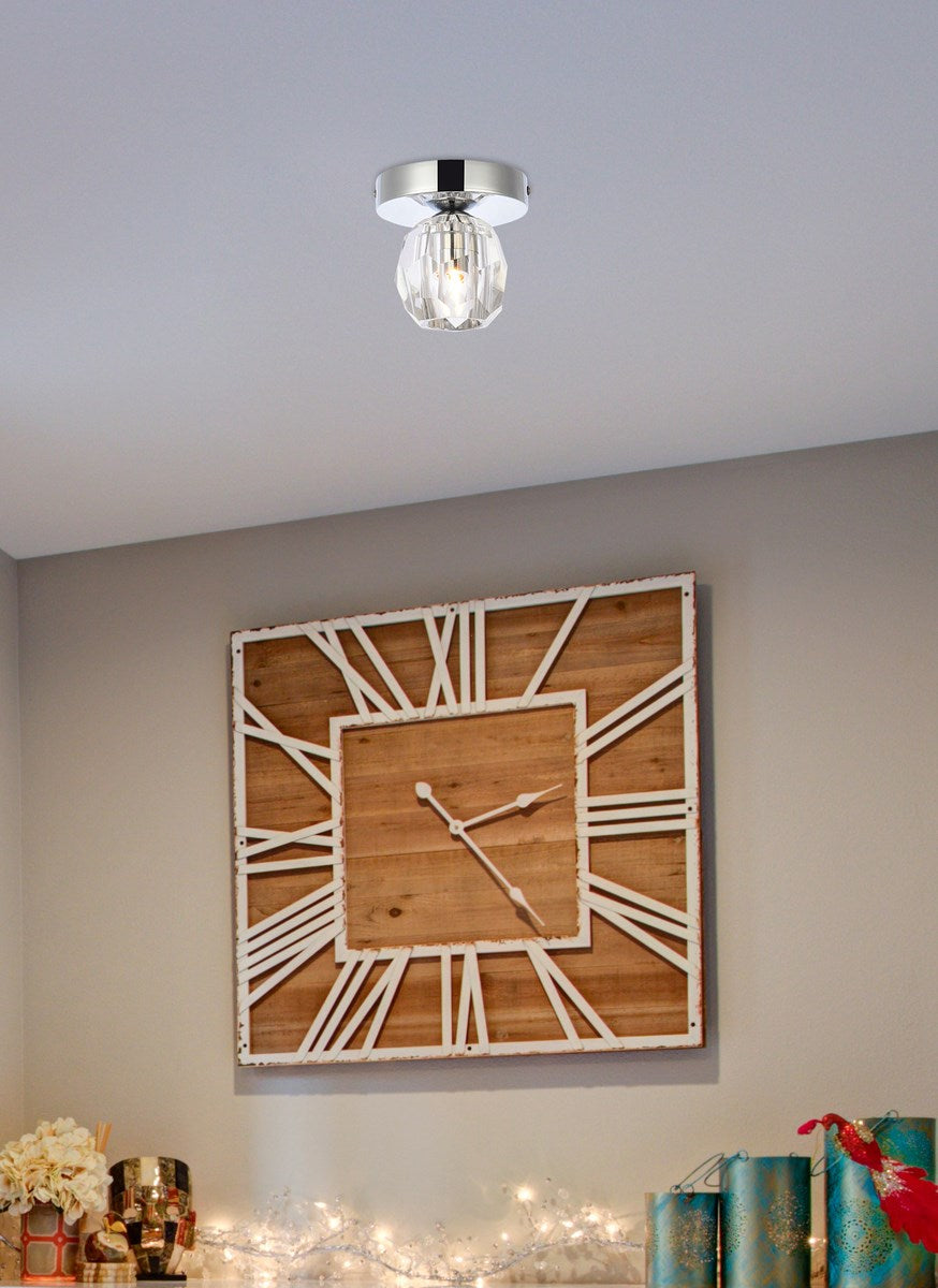 1 Light Chrome Flush Mount