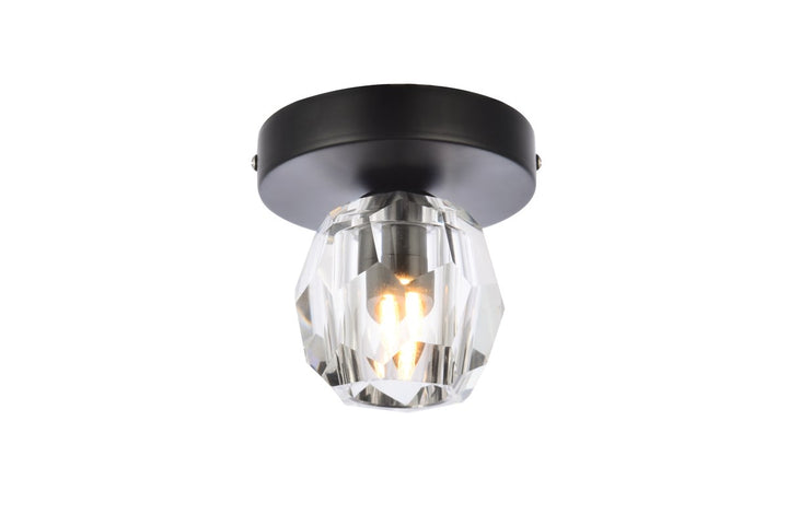 1 Light Black Flush Mount by Elegant Lighting