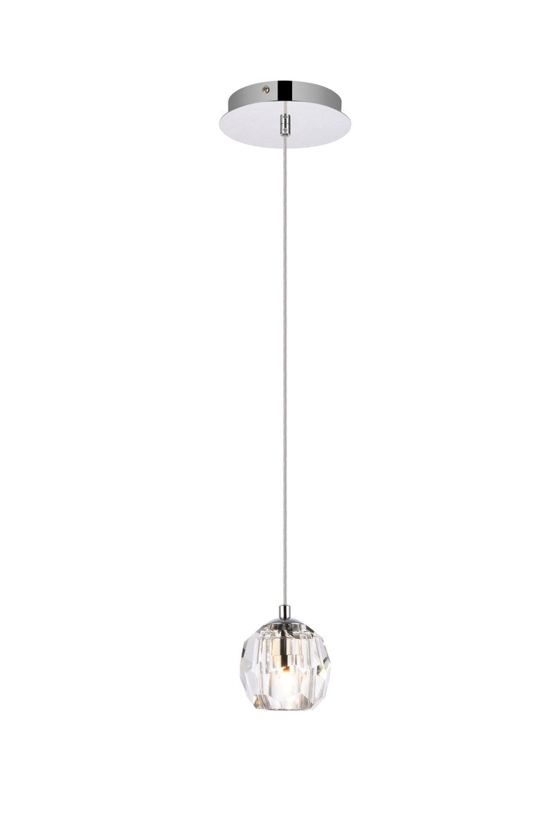 1 Light Chrome Pendant by Elegant Lighting