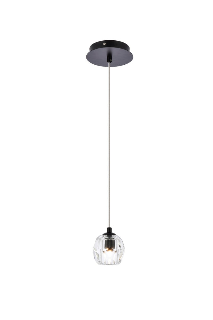 1 Light Black Pendant by Elegant Lighting
