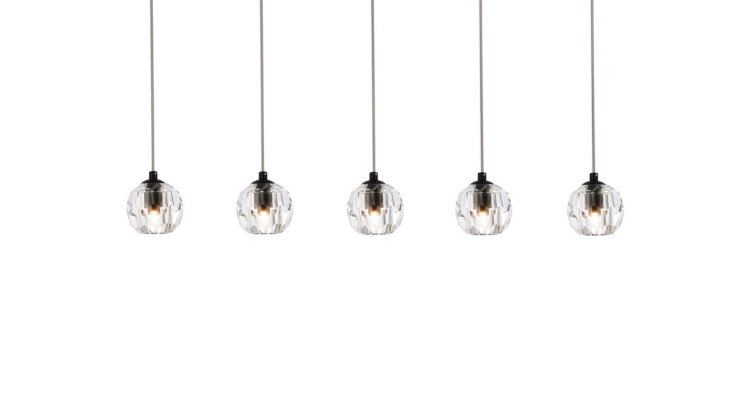 5 Lights Black Pendant