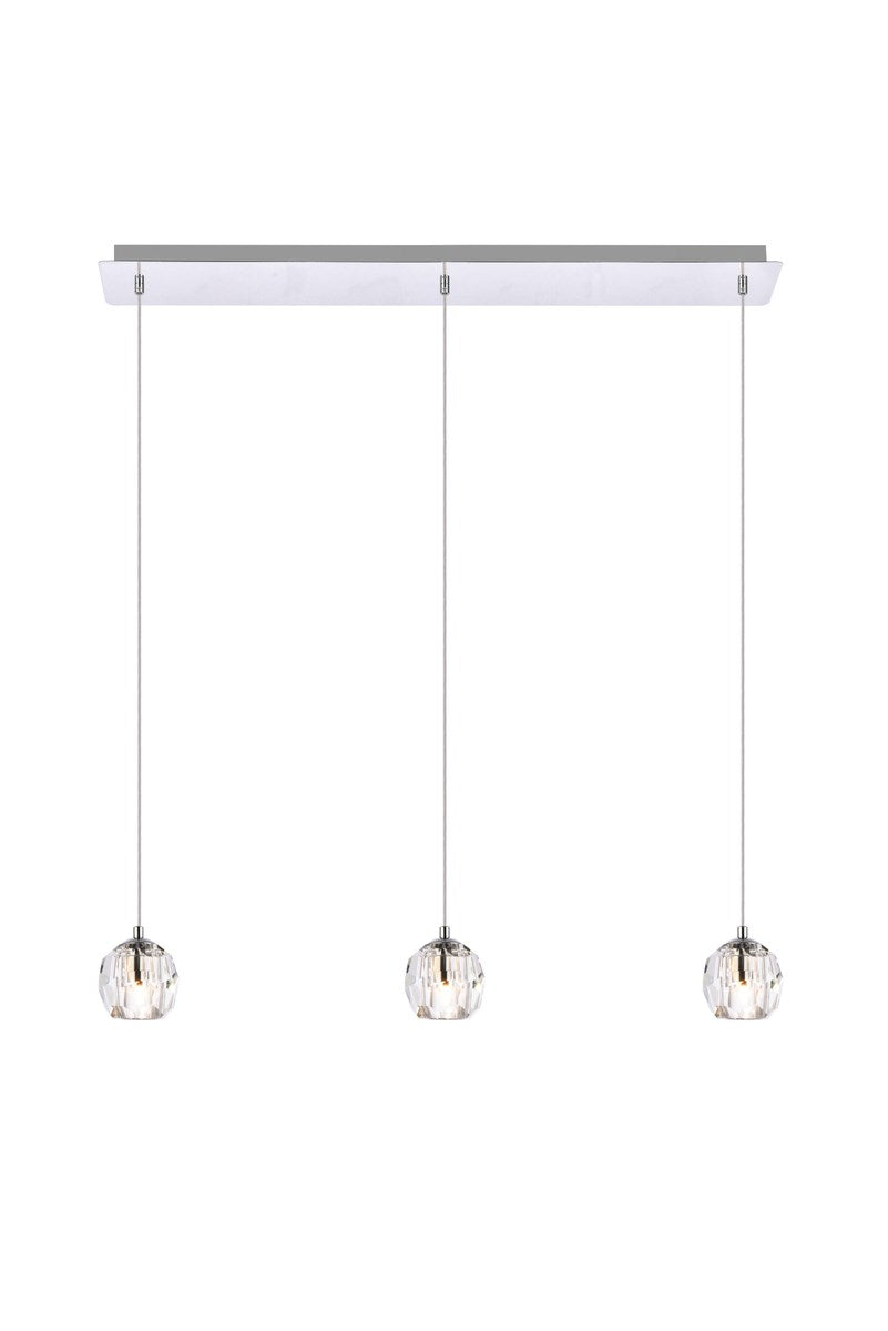 3 Lights Chrome Pendant by Elegant Lighting